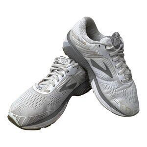 Brooks Adrenaline GTS 18 Womens Running Shoes Size 7 Wide White & Gray READ
